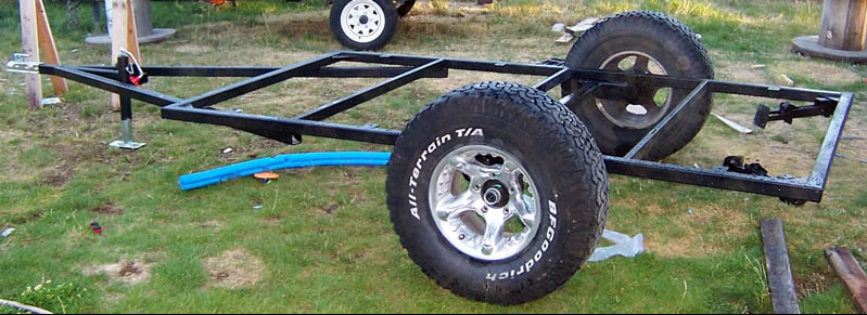 Picture of frame with axle and wheels